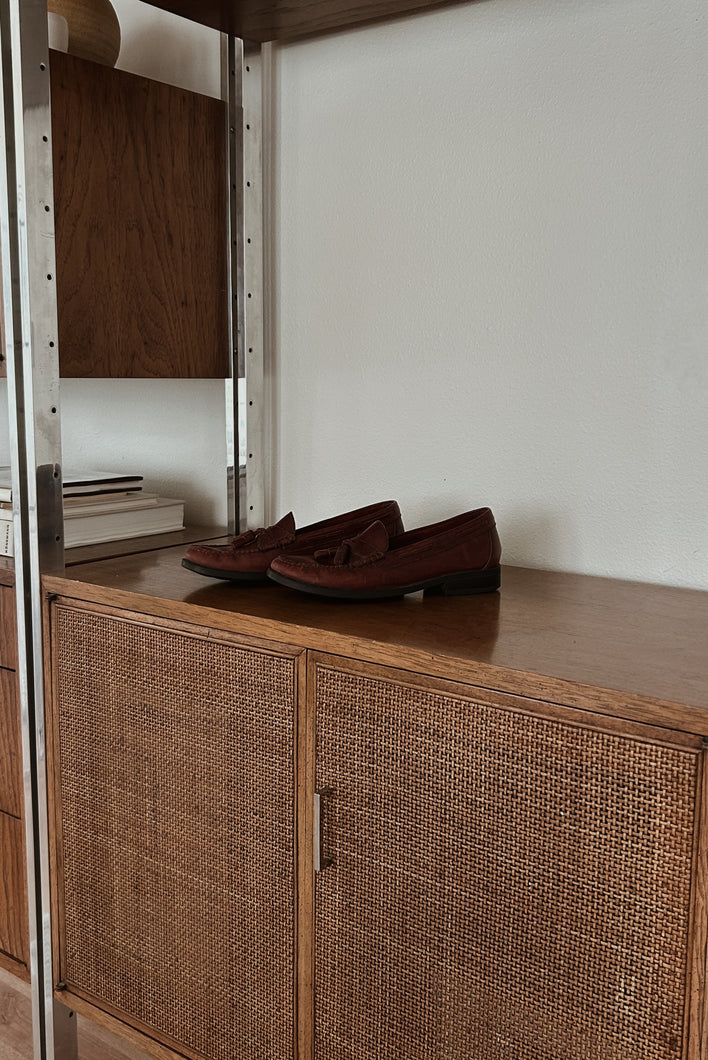 1990's BRICK RED LEATHER TASSEL LOAFERS | SIZE 8