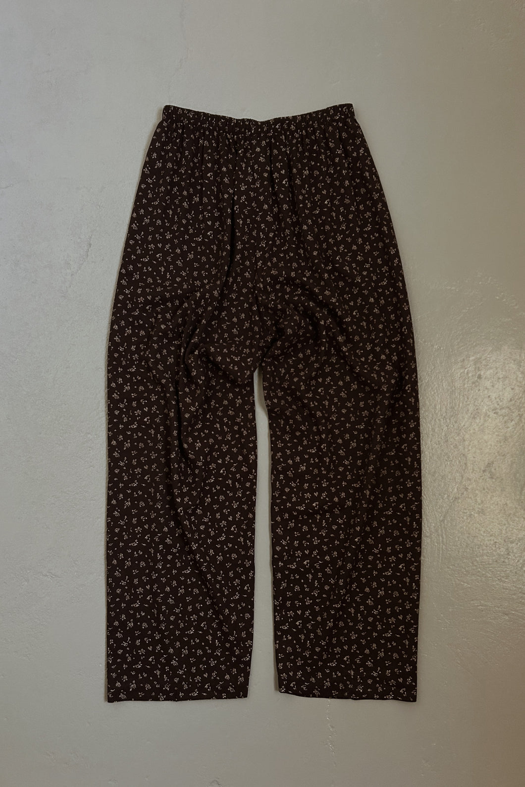 1990's CHOCOLATE FLORAL LOUNGE TROUSERS | SIZE M/L