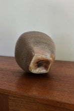 1970's HAND CAST OLIVE GLAZE CERAMIC VASE