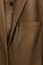 Y2K SOFT CAMEL LEATHER BLAZER | SIZE XS/S