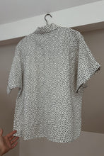 1980's LINEN + COTTON ABSTRACT BOXY BUTTON SHIRT | SIZE M