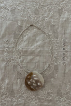 1980's 925 STERLING + GIANT MOTHER OF PEARL COLLAR CHAIN