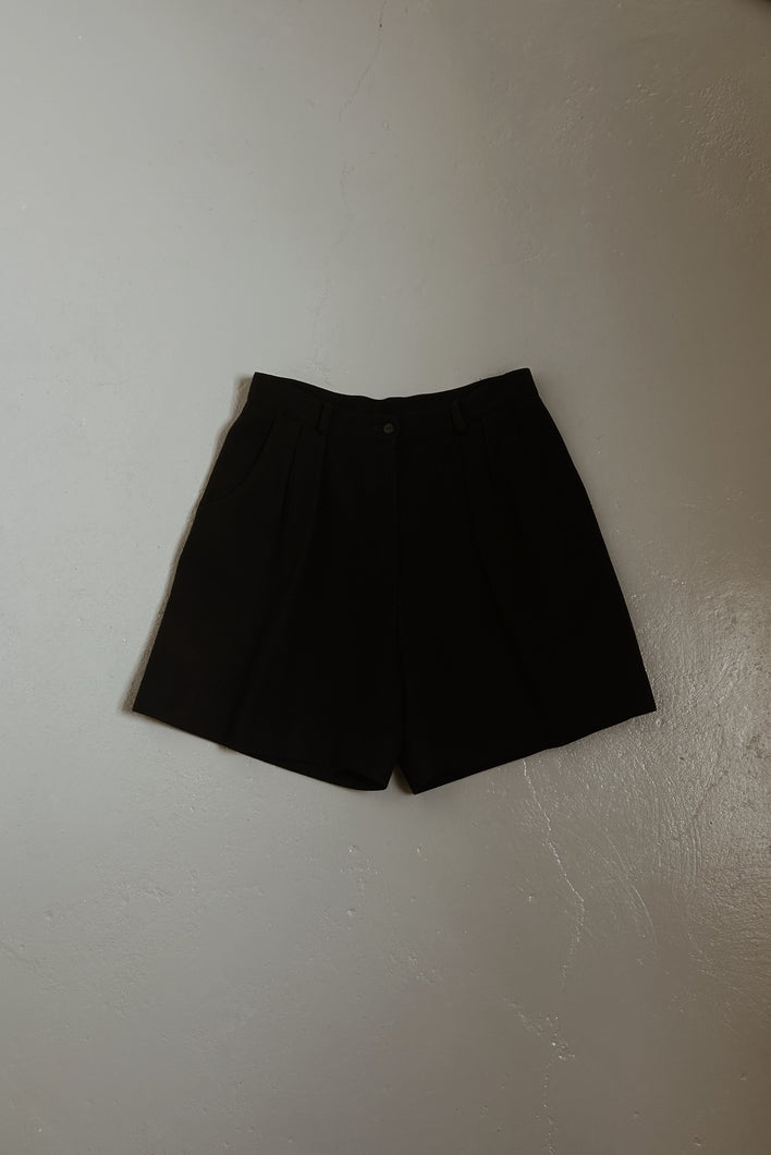 1980's PIERRE CARDIN BLACK WOOL TROUSER SHORTS | SIZE 30