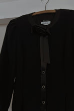 1980's SAKS FIFTH AVENUE PUFF SLEEVE ROSE NECK EVENING DRESS | SIZE M