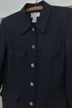 1990's PURE IRISH LINEN DEEP BLUE POCKET BLAZER | SIZE S