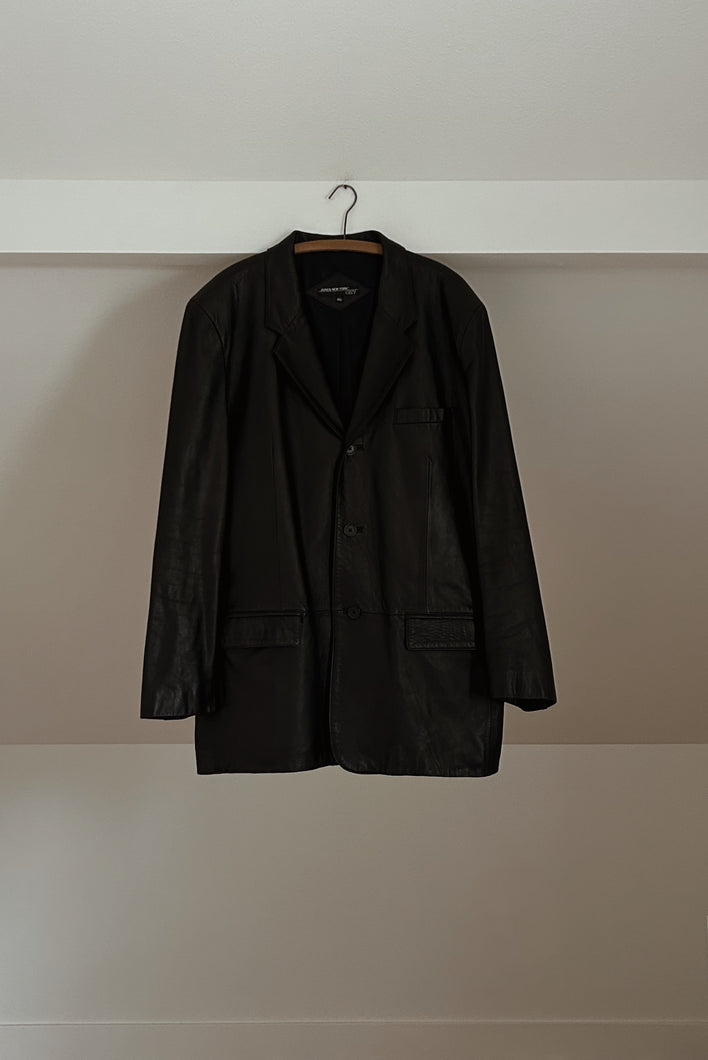 1990's CLASSIC BLACK BUTTERY SOFT LEATHER JACKET | SIZE XL/XXL