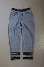 1990's EMBROIDERED FLORAL TRIM MOM DENIM | SIZE 29