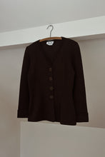 1990's TOULA CHOCOLATE WOOL KNIT PEPLUM JACKET | SIZE S/M