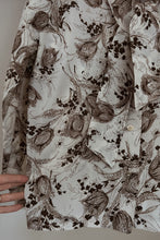 1970's PUSSY BOW CHOCOLATE TULIP BLOUSE | SIZE M