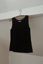 Y2K BLACK RAMIE KNIT TANK | SIZE M
