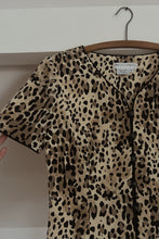1990's PURE SILK LEOPARD PRINT BLOUSE | SIZE M