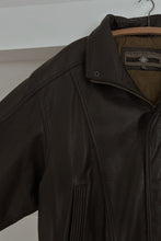 1990's CHOCOLATE LEATHER MEMBERS ONLY BOMBER | SIZE XL