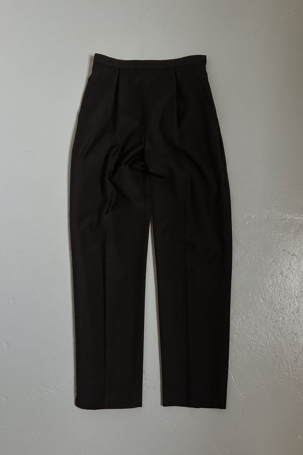 1990's CHARCOAL JAEGER SOFT WOOL TAILORED TROUSERS | SIZE 27