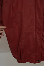 1980's RED LEATHER BOMBER JACKET | SIZE S