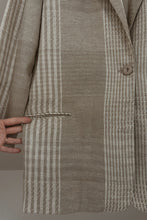 1990's WOVEN COTTON + LINEN PLAID BLAZER | SIZE L/XL