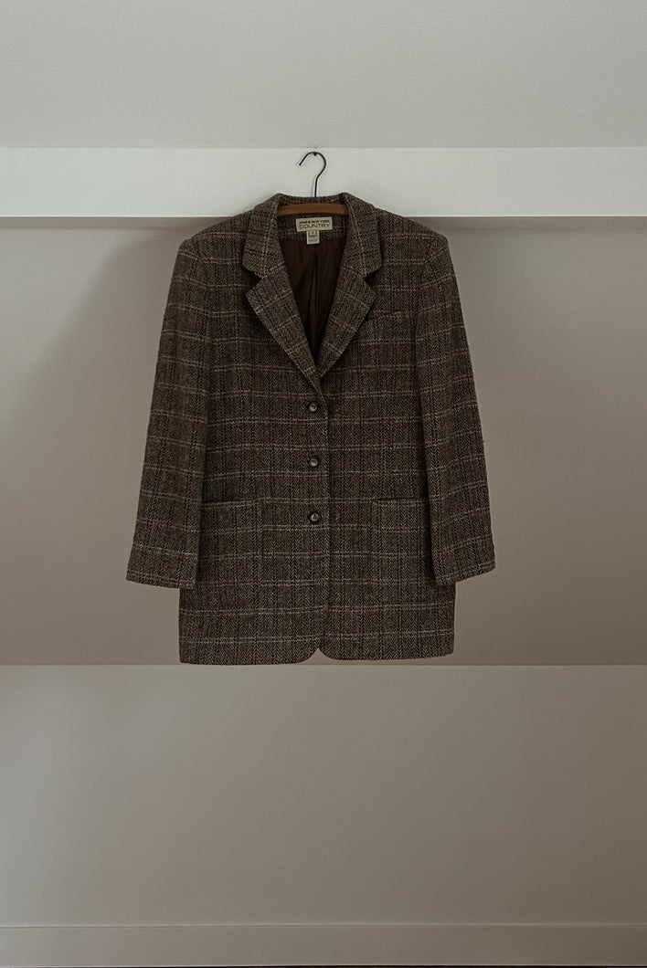 1990's JONES NEW YORK TWEED WOOL BLAZER | SIZE M/L