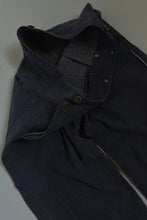 1970's HIGH RISE NAVAL DENIM BUTTON TROUSERS | SIZE 28