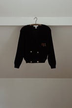 1990's JONES NAVY LAMBSWOOL CRESTED CARDIGAN | SIZE S/M