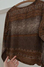 1980's PURE SILK PATTERNED DOLMAN BLOUSE | SIZE M