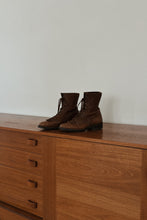 1980's LAREDO CHOCOLATE LEATHER ROPER BOOTS | SIZE 7