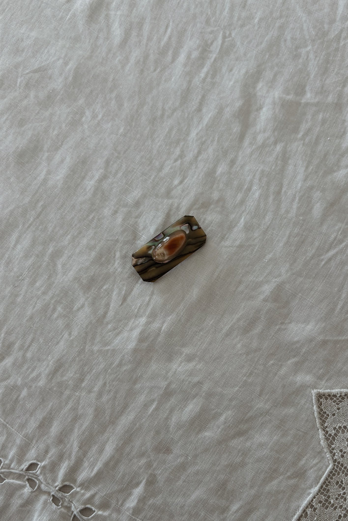 VICTORIAN ABALONE BLISTER PEARL BROOCH