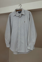 1990's RALPH LAUREN STRIPE YARMOUTH COTTON OXFORD | SIZE L