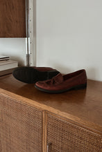 1990's BRICK RED LEATHER TASSEL LOAFERS | SIZE 8
