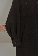 1990's CHARCOAL WOOL FLANNEL SHIRT JACKET | SIZE M