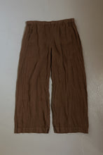 VELVET PURE LINEN CARAMEL WIDE LEG LOUNGE TROUSERS | SIZE XL