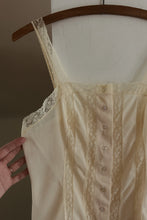 1970's CREAM NYLON + LACE CAMISOLE