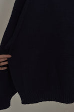 1980's NAVY HAND KNIT MOCK NECK JUMPER | SIZE 2XL