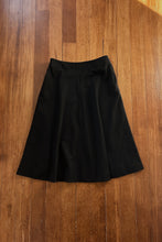 1970's BLACK WOOL A LINE SKIRT | SIZE M