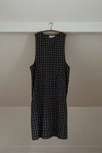 1990's LINEN + COTTON PLAID JUMPER DRESS | SIZE 3XL