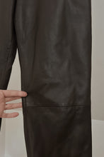 1990's FRENCH BUTTERY SOFT CHOCOLATE LEATHER TROUSERS | SIZE 27