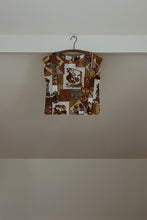 1970's PATCH FOLK FLORAL CAP SLEEVE TOP | SIZE XS