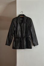 1990's BLACK LEATHER WRAP JACKET