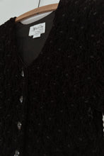 1990's BLACK WOVEN CHENILLE OVERLAY JUMPSUIT | SIZE M