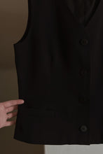 1990's MINIMAL BLACK BUTTON VEST TANK
