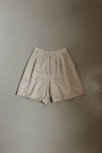 1980's RAMIE COTTON OLIVE PINSTRIPE TROUSER SHORTS | SIZE 27