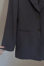 1990's STONE BLUE WOVEN WOOL BLAZER | SIZE S