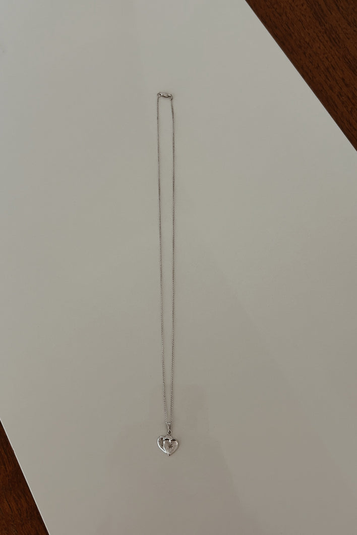 1970's STERLING HEART PENDANT ON STERLING CHAIN