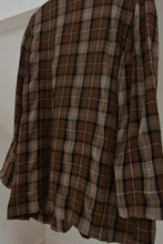 1990's CHOCOLATE TEXTURED PLAID BLAZER | SIZE 2XL