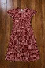 1990's BLOCK PRINT FLORAL FLUTTER MIDI | SIZE S