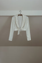 1970's STAR PRINT SATIN TIE CROP TOP | SIZE S
