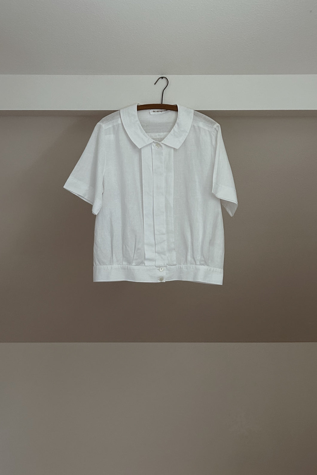 EARLY 1990's NARRAGANSETT LINEN PLEAT PANEL BLOUSE | SIZE M
