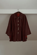1960's RARE OXBLOOD LEATHER CAPE | SIZE M