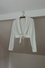 1970's STAR PRINT SATIN TIE CROP TOP | SIZE S