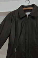 1990's WILSONS MAXIMA BLACK FITTED LEATHER MOTO JACKET | SIZE S/M