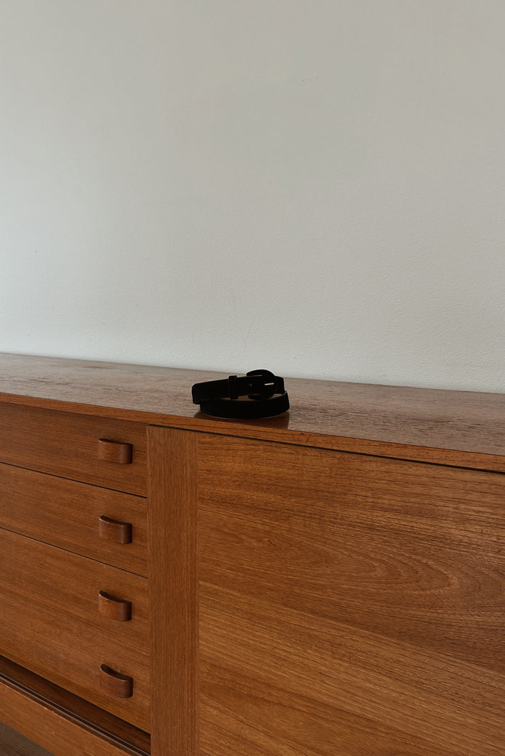 1970's ASTOR BLACK SUEDE BELT | SIZE S