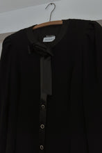 1980's SAKS FIFTH AVENUE PUFF SLEEVE ROSE NECK EVENING DRESS | SIZE M